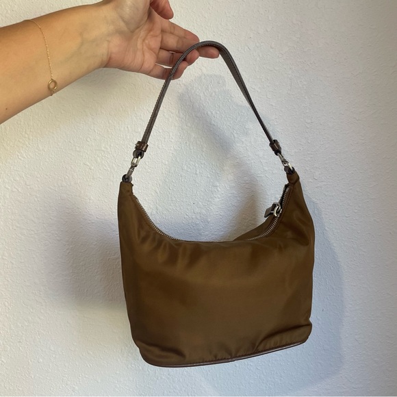 Prada Tessuto Sirio Brown Pochette small Nylon Shoulder bag - Picture 3 of 16